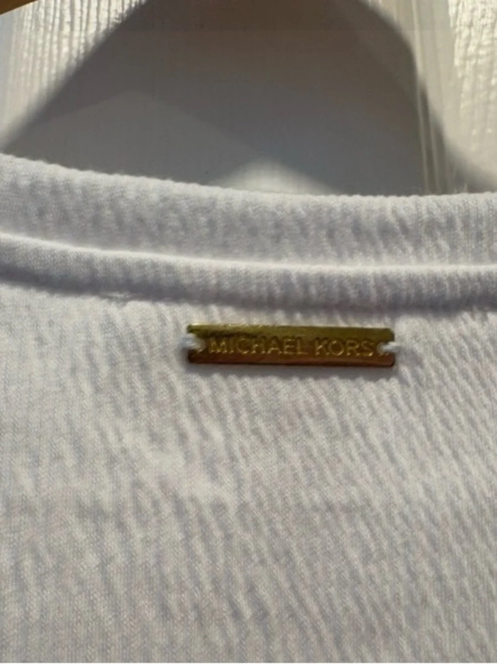 Michael Kors White Sleeveless Ruffle-Hem Tank
